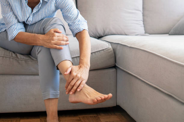 A woman suffer from ankle joint pain and take homeopathic treatment at Santosh Homoeo Hall and clinic