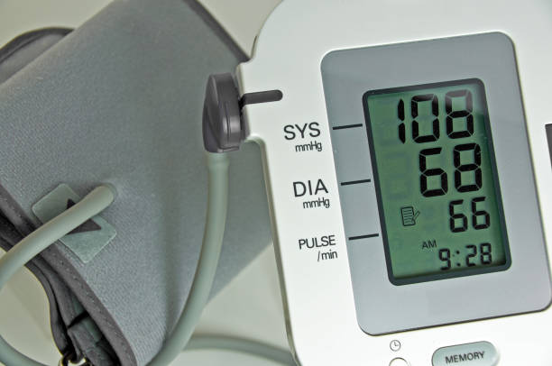 A blood pressure machine show low BP and take treatment at Santosh Homoeo Hall and clinic